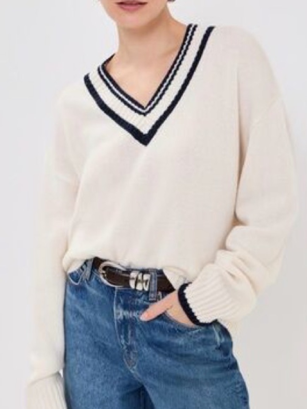 Reformation | Jadey Cashmere Oversized V-Neck Sweater Size: XL